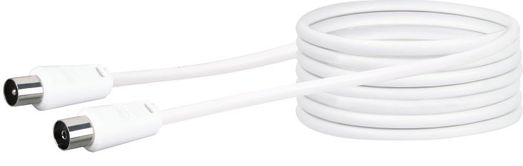 Schwaiger KVK275 7,5 meter IEC witte antenne aansluitkabel