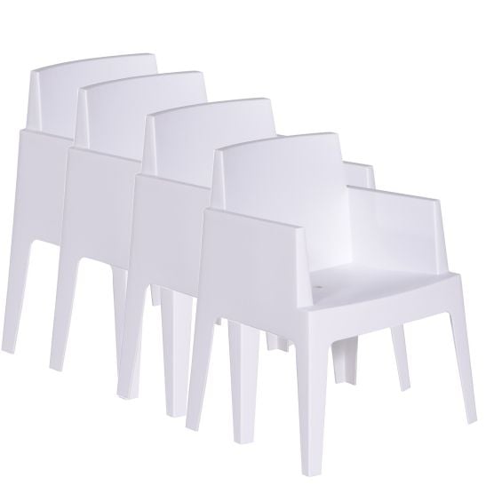 Garden Impressions Box 4 stuks witte tuinstoelen