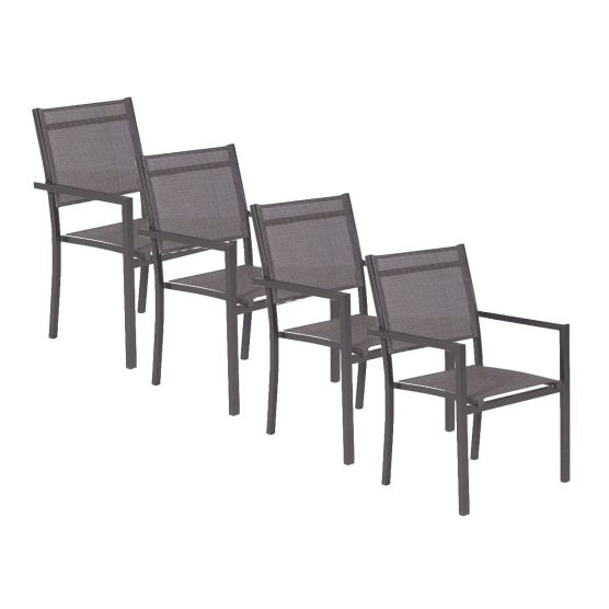 Garden Impressions Moon 4 stuks donker grijze tuinstoelen