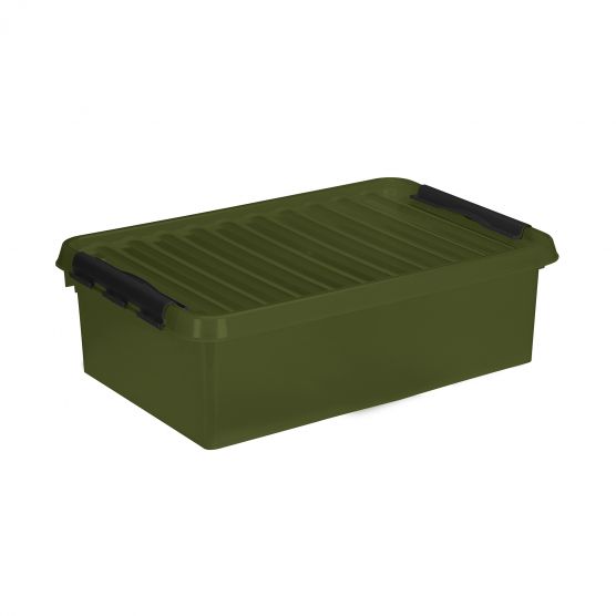 Sunware Q-line recycled 32 liter groen zwarte opbergbox