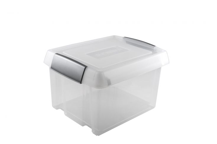 Sunware Nesta 37 liter transparant grijze hangmappen box met 2 strips