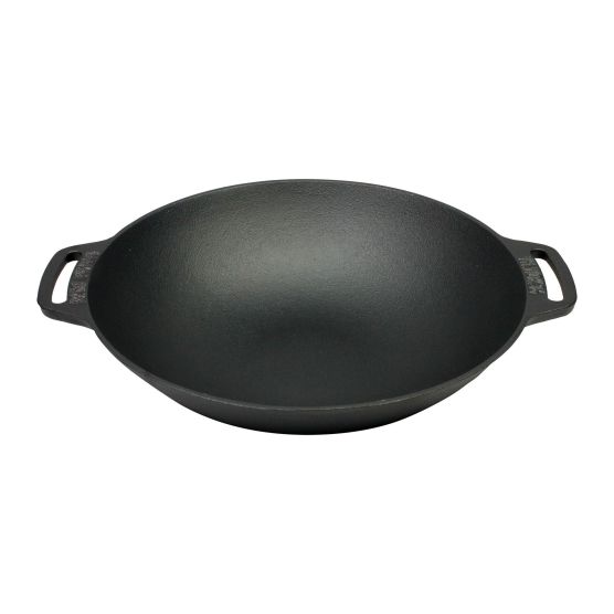 Valhal 36 cm gietijzeren wokpan met handgrepen