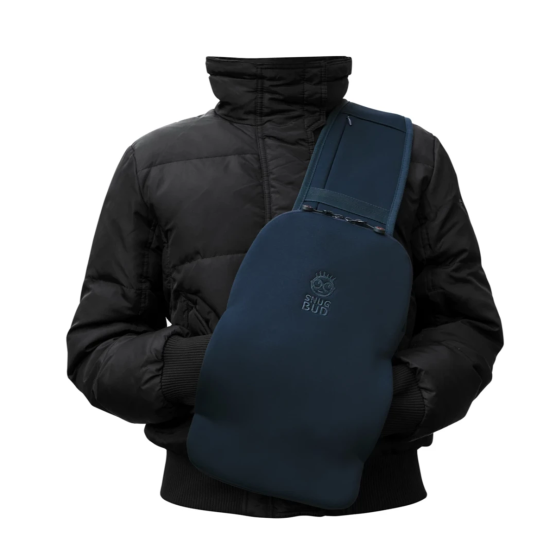 Snugbud Classic blauw/rode rugzak met warmte kruik