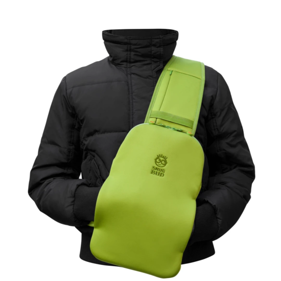 Snugbud Classic groen/oranje rugzak met warmte kruik
