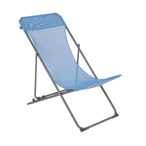 Bo-Camp Beach Chair Plat blauwe klapstoel