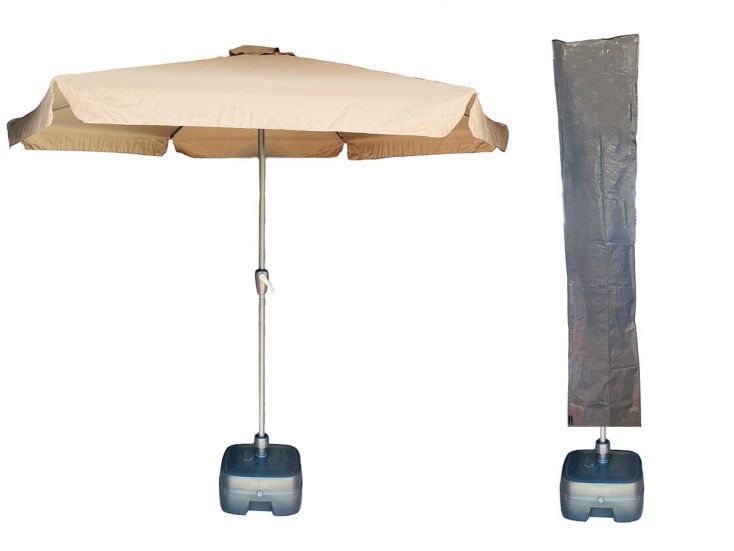 CUHOC Urban Taupe parasol met hoes en voet