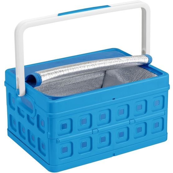 Sunware Square 24 liter vouwkrat met handgreep en koeltas - Blue