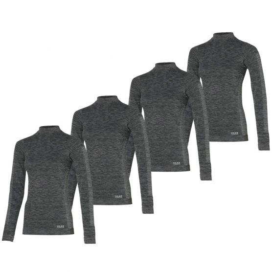 Heat Keeper Premium 4-pack zwart melange dames lange mouwen thermoshirts