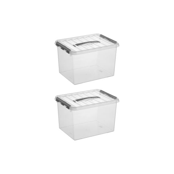 Sunware Q-line 22 liter set van 2 opbergboxen