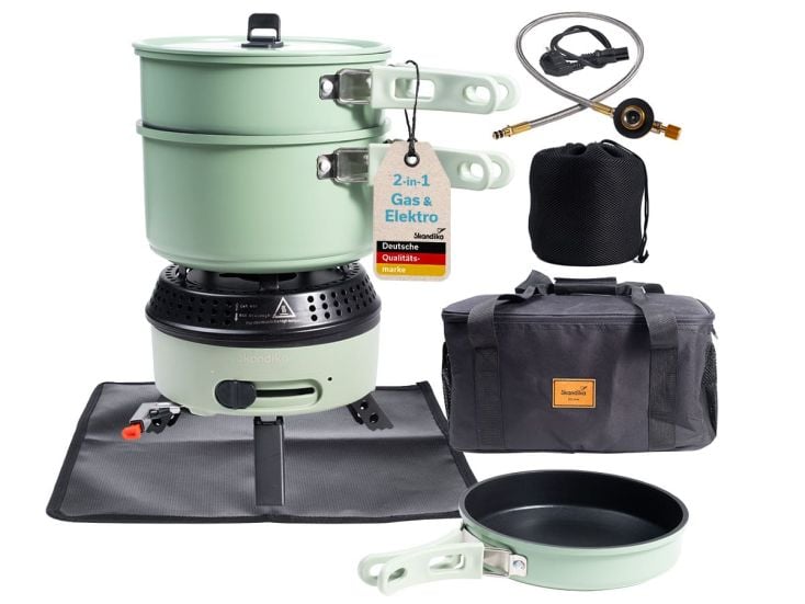Skandika Rask hybride gas-elektrische barbecue set - Green