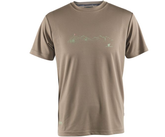 Wolf Camper Landscape Khaki heren T-shirt