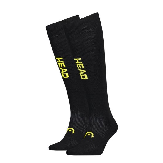 HEAD Graphic Kneehigh 2 paar Black/Yellow unisex skisokken