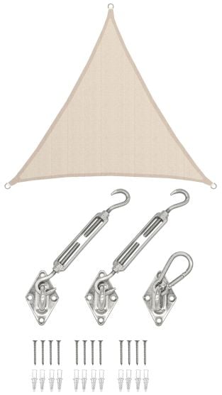 AMANKA 3 x 3 x 3 luchtdoorlatend UV schaduwdoek - Beige