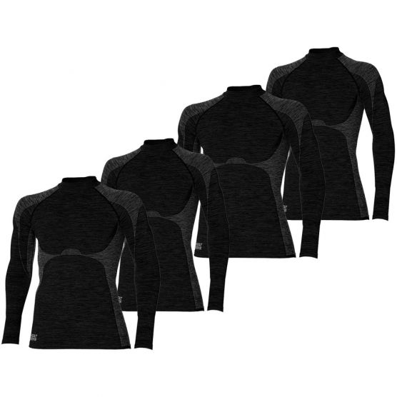 Heat Keeper Premium 4-pack zwart melange heren lange mouwen thermoshirts