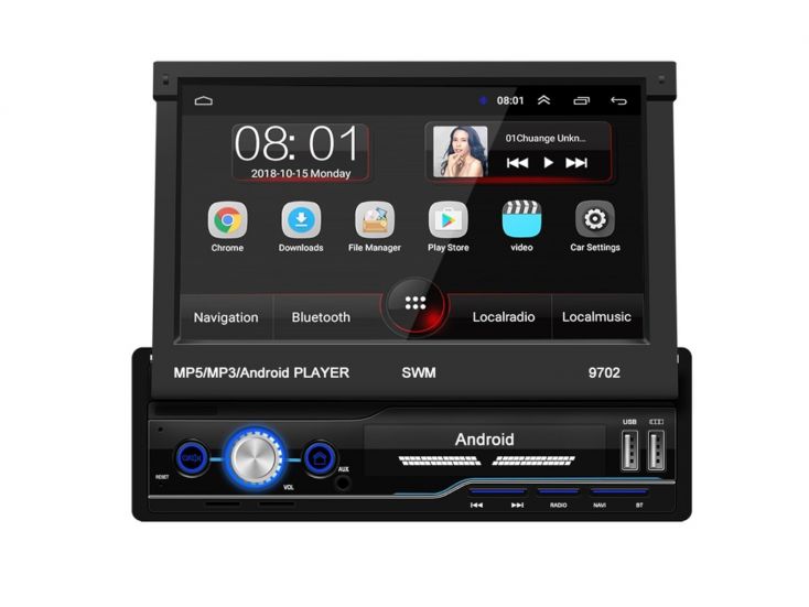 TechU™ T98 Touchscreen 1 Din autoradio met afstandsbediening