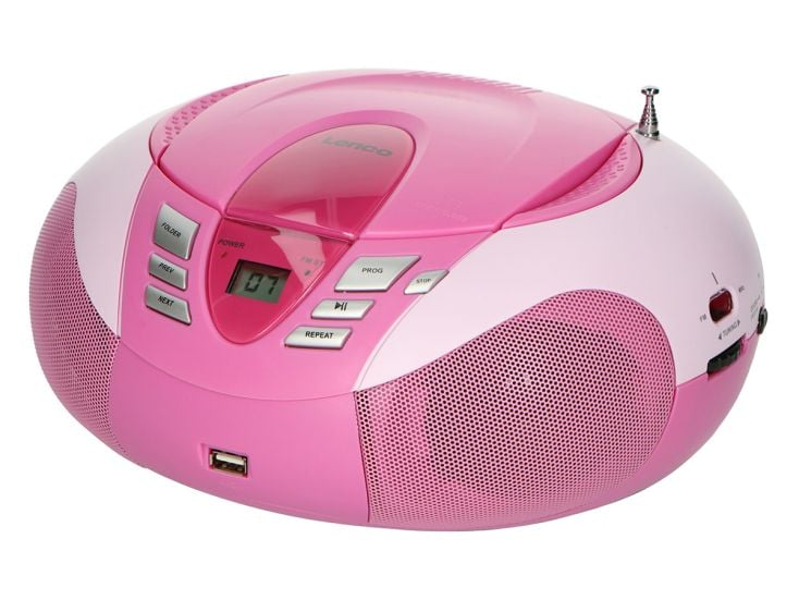 Lenco SCD-37 USB draagbare FM radio - Pink