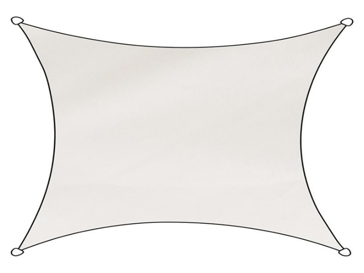 Livn Como rechthoek polyester 3 x 4 meter schaduwdoek - White