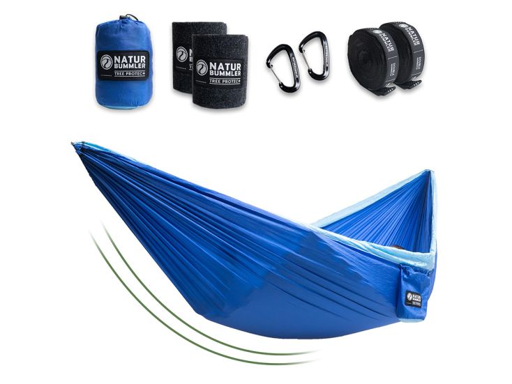 Naturbummler 300 x 170 hangmat met boombeschermingsmatten - blue