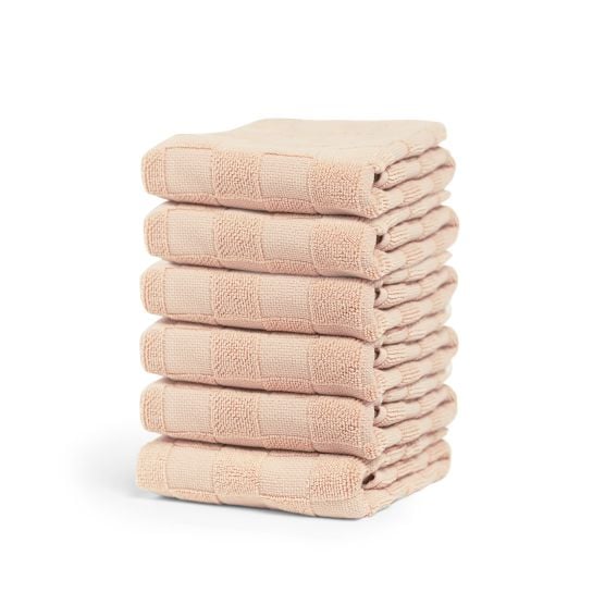Cinderella Checkmaid 50 x 55 cm set van 6 keukendoeken - Pink