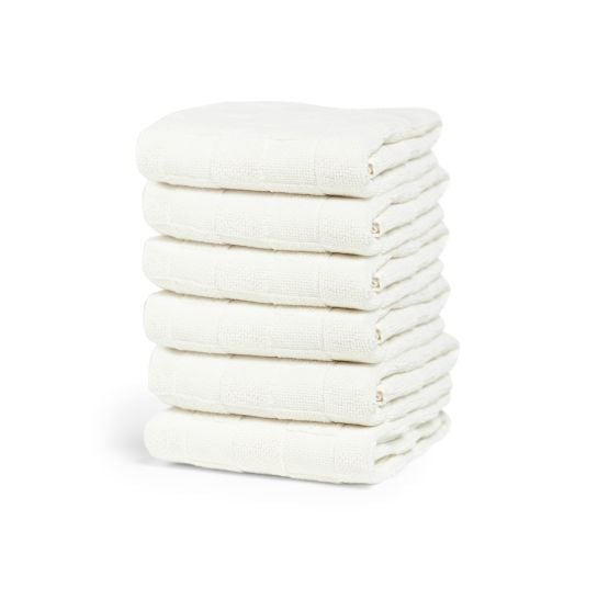 Cinderella Checkmaid 50 x 55 cm set van 6 keukendoeken - White