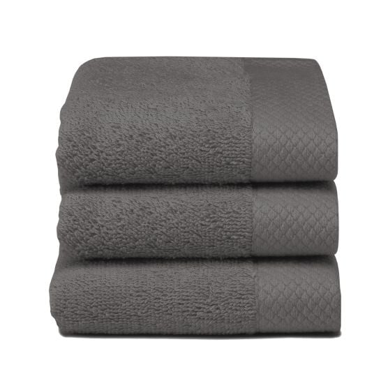 Seahorse Pure 30 x 50 cm set van 3 gastendoekjes - Grey
