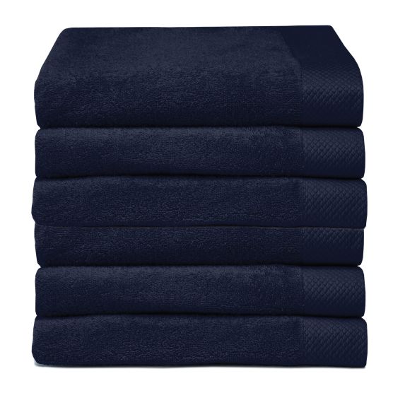 Seahorse Pure 60 x 110 cm set van 6 badhanddoeken - Dark Blue