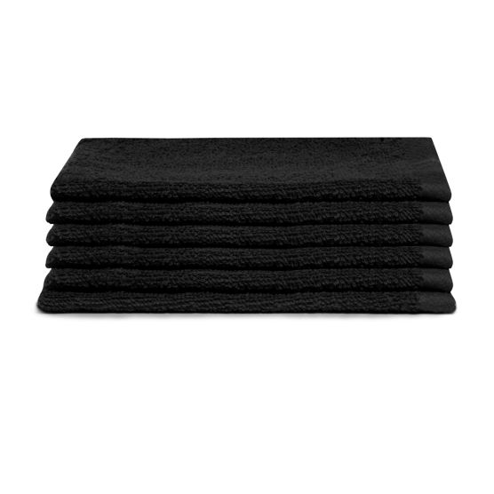 Seahorse Pure 16 x 21 cm set van 6 washandjes - Black