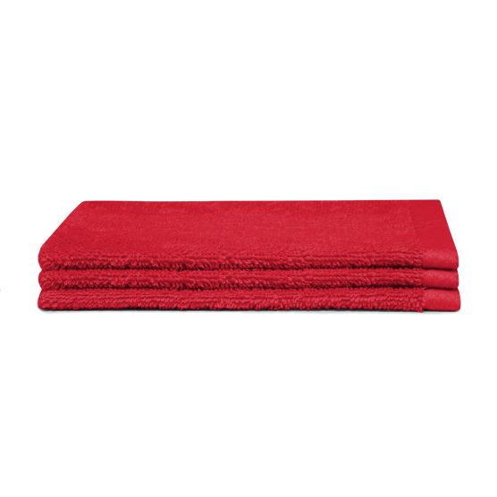 Seahorse Pure 16 x 21 cm set van 3 washandjes - Red