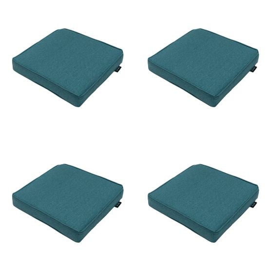 Madison Sea blue canvas eco+ Zitkussen - Set van 4