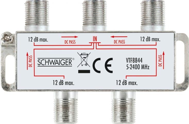 Schwaiger VTF8844 4-weg 9 dB verdeler
