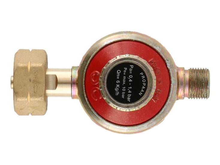 Gimeg  0,4-1,4 bar 3/8" links instelbare DIN gasdrukregelaar