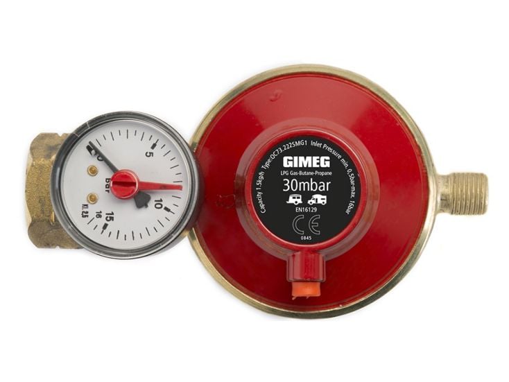 Gimeg Kombi X 1/4"li 30 mbar drukregelaar met manometer