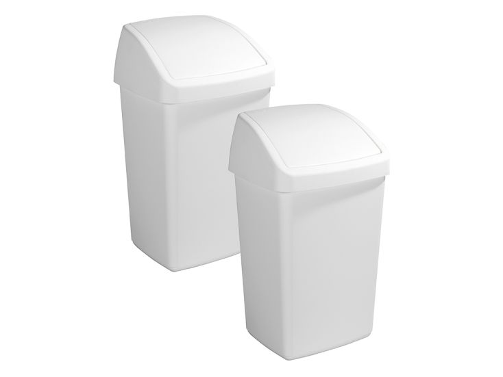 Sunware Delta 50 liter prullenbakken met swingdeksel - White