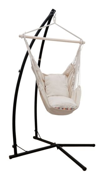 AMANKA beige hangstoel met frame