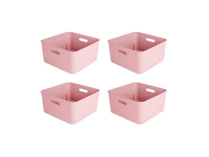 Sunware Sigma home 12,5 liter Pink cube box - Set van 4