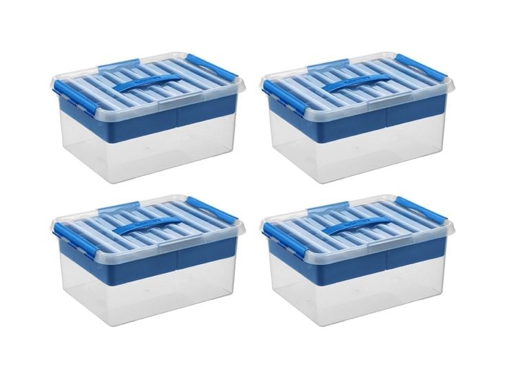 Sunware Q-line 15 liter set van 4 opbergboxen met inzet