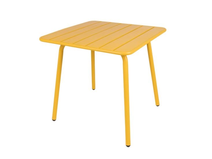 MaximaVida Max 80 cm metalen vierkante tuintafel - Yellow