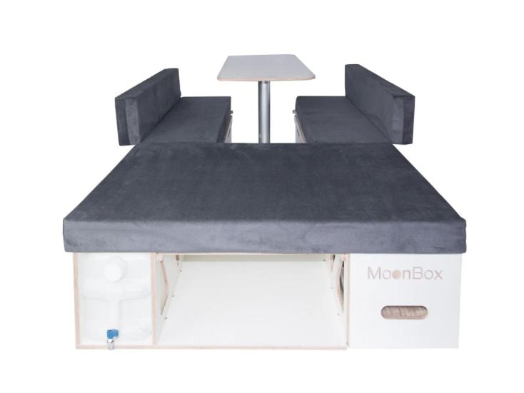 Moonbox bestelbus/bus 115cm White kampeerbox met tafel