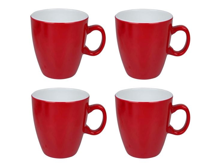 Bo-Camp Two-Tone set van 4 melamine mokken - Red