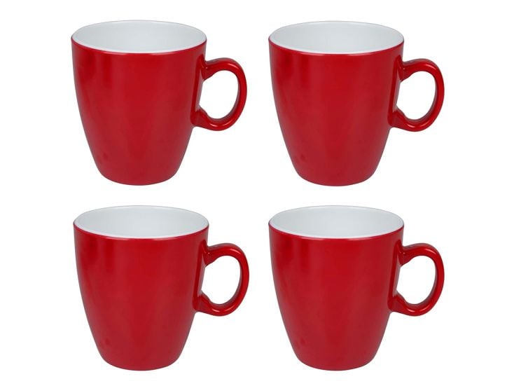 Bo-Camp Two-Tone Red set van 4 melamine mokken