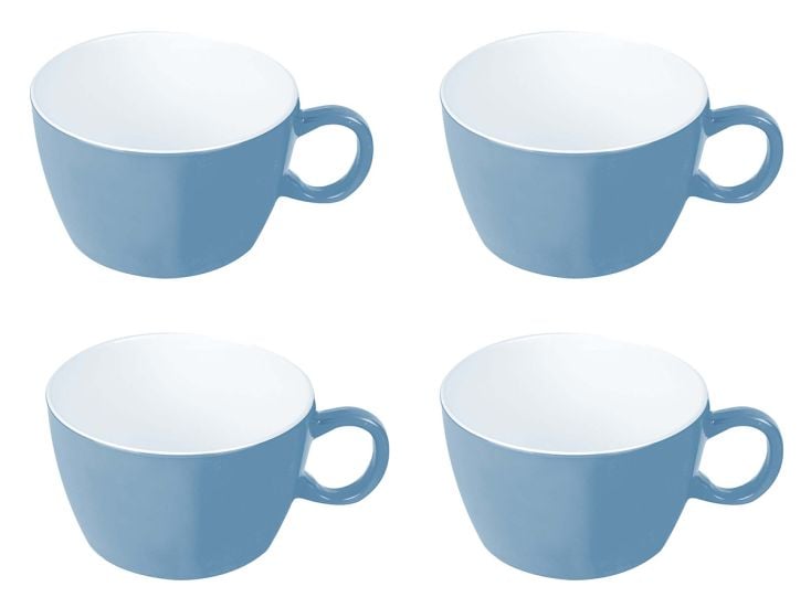 Bo-Camp Two-Tone Set van 4 melamine soepkommen - Blue