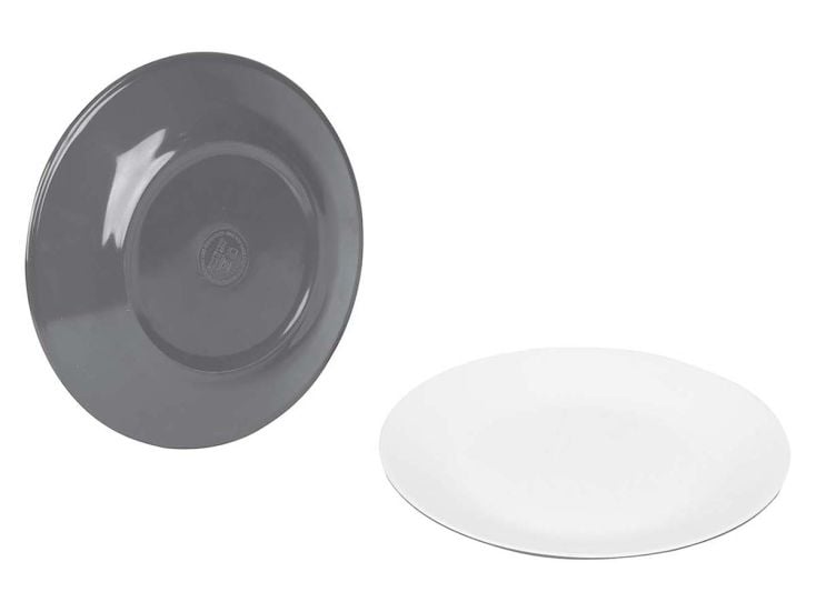 Bo-Camp Two-Tone set van 4 ontbijtborden - Grey