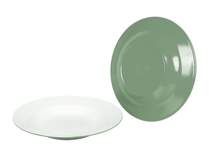 Bo-Camp Two-Tone set van 4 melamine diepe borden - Green