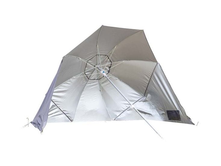 Bo-Camp Grey strandparasol met zijwanden