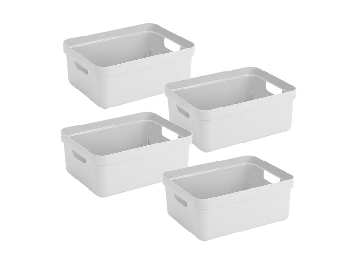 Sunware Sigma home set van 4 24L opbergbox - wit