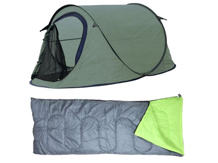 HIXA Green Pop up tent met slaapzak