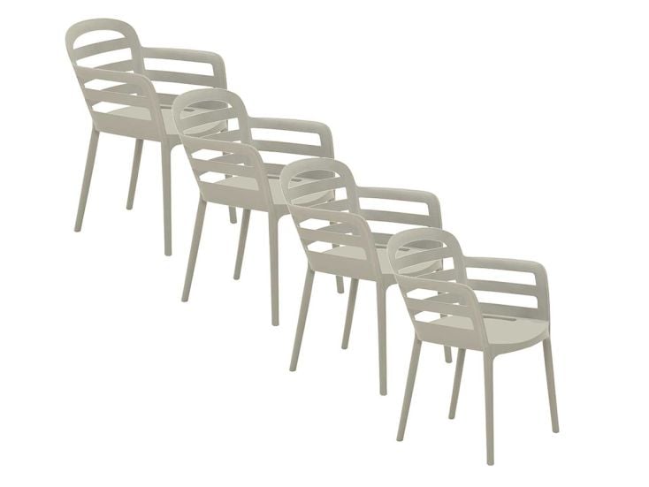 Garden Impressions Mira 4 zand kleurige tuinstoelen