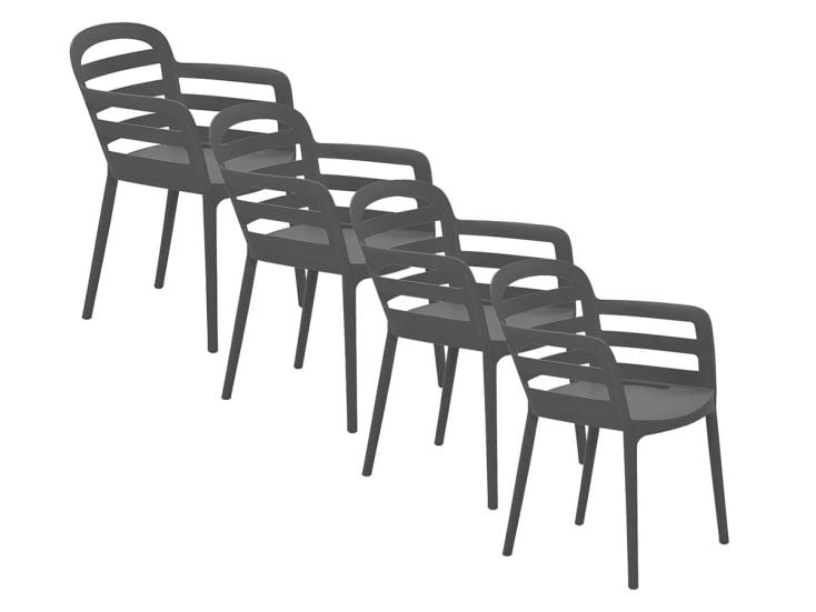 Garden Impressions Mira 4 donker grijze tuinstoelen
