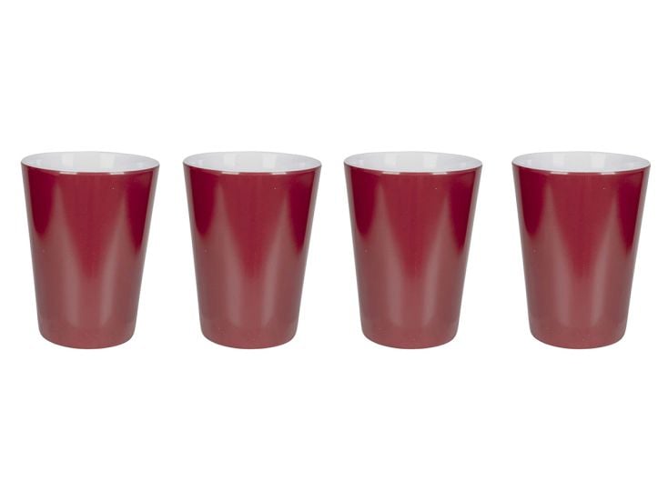 Bo-Camp Two-Tone set van 4 melamine bekers - Red