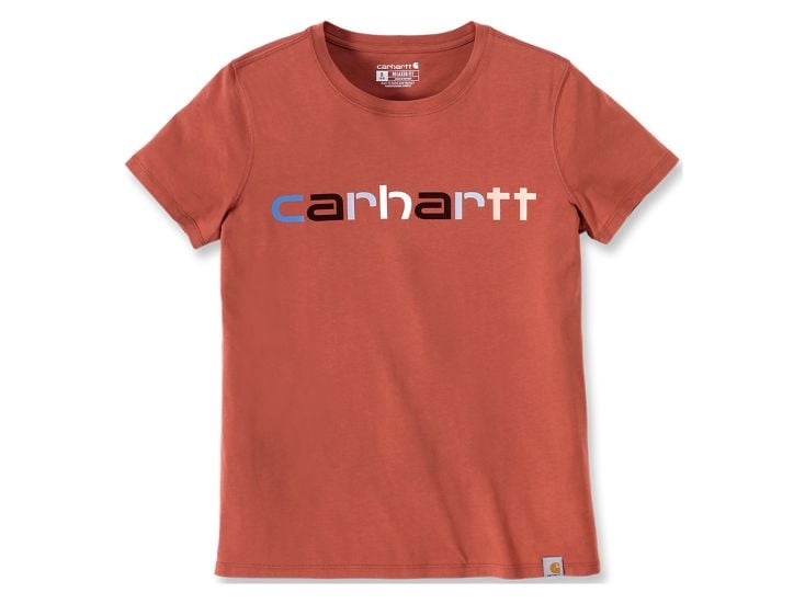 Carhartt TK5764 Multicolor Logo Terracotta Dames T-Shirt